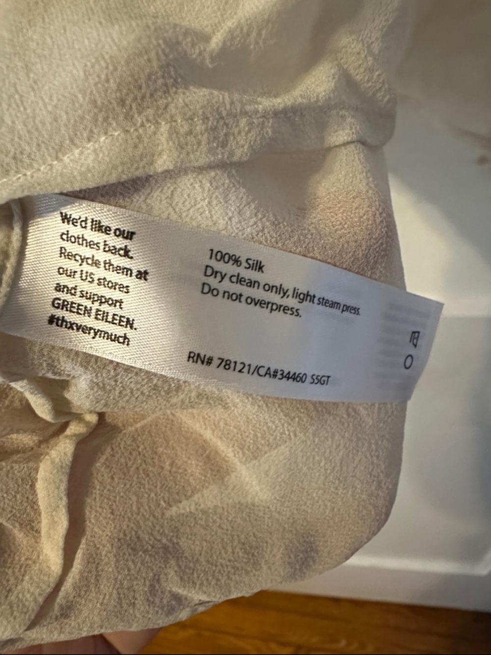 Eileen Fisher Cream Lightweight Top - Picture 3 of 9